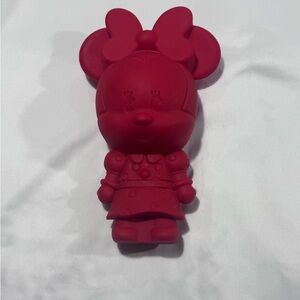 Disney Parks MXYZ Red Minnie Mouse Soft Rubber Zipper Pencil Case. CLEAN! CUTE!